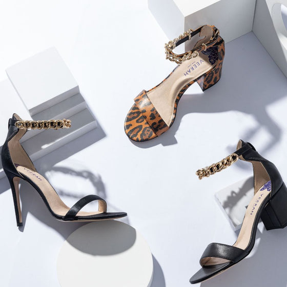 GOLD CHAINLINK STRAPS by VEERAH Designer Vegan Shoes